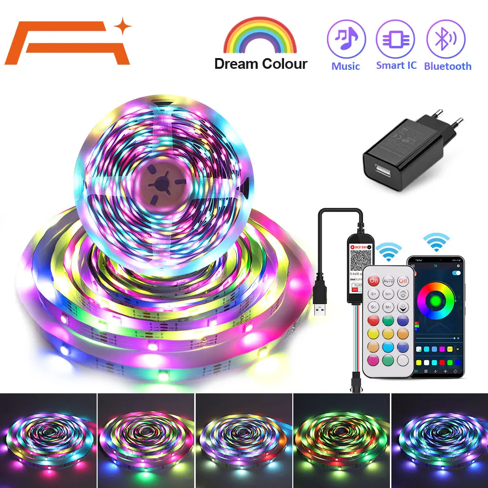 Светодиодная лента цветная светодиодная RGB меняющая цвет музыка
