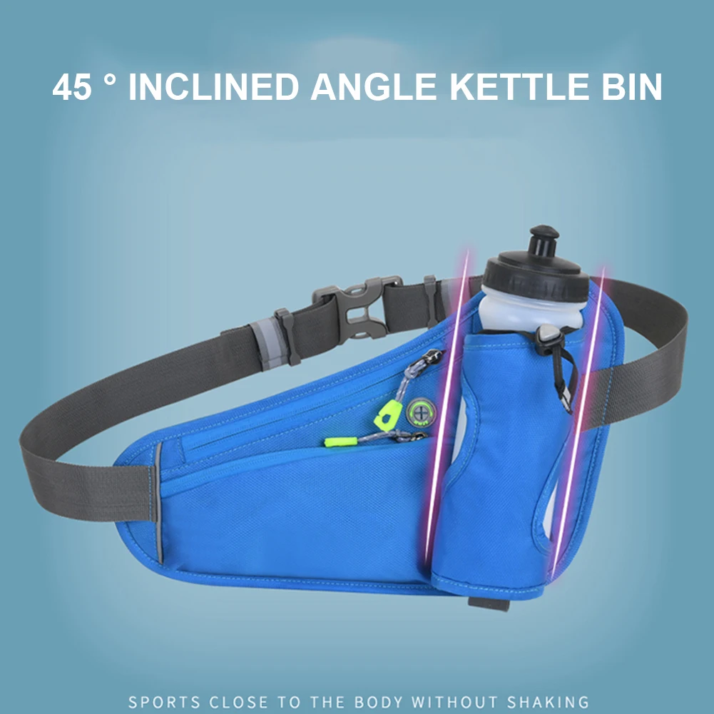 Running Bag Cycling Bag Reflective Hydration Belt Pack Waterproof Large Capacity Water Bottle Holder Bag for Hiking Walking