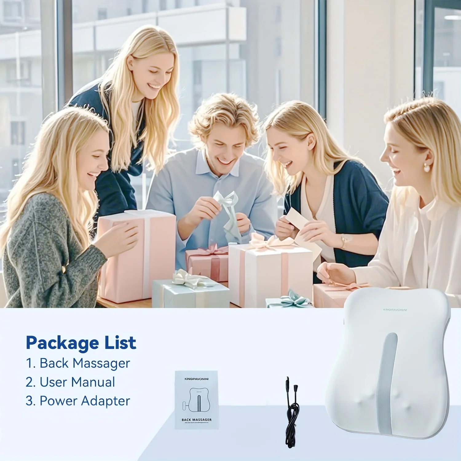 Portable Electric Back Massager with Heat for Deep Tissue Relief