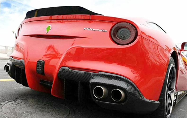 For Ferrari F12 REAL Carbon Fiber Front Lip Splitters Rear Diffuser Bumper Body Side Skirt Kit Spoiler High Quality Accessories - Ferrari - Racext 469