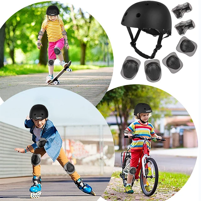 Kids Adjustable Helmet Suitable for Ages 3-14 Years Toddler Sports Protective Gear Set Knee Elbow Wrist Pads for Wheel Sports 4