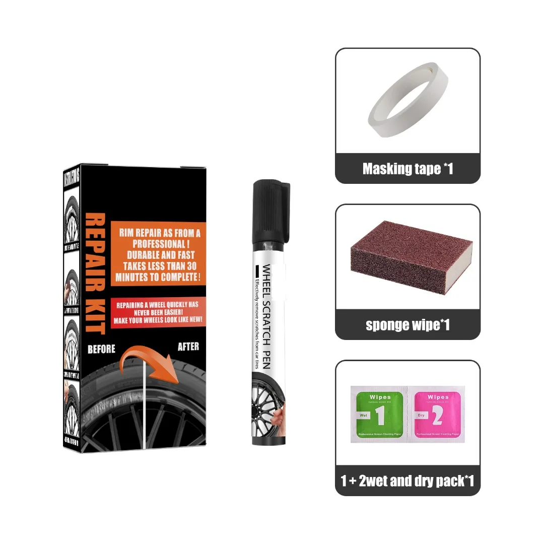 1set Car Wheel Hub Renovation Paint Pen Universal Color Automobile