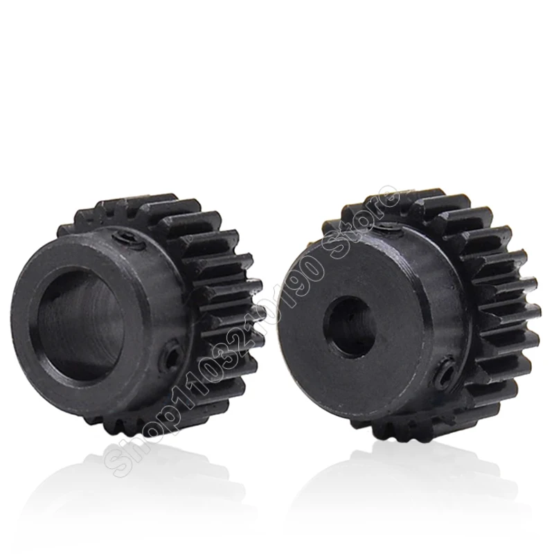 Motor Gear 1Pc 1M 15T-23T Spur Gear Pinion Bore 4/5/6/6.35/7/8/10/11/12/12.7mm Model 1 With Step Blackened Transmission Parts