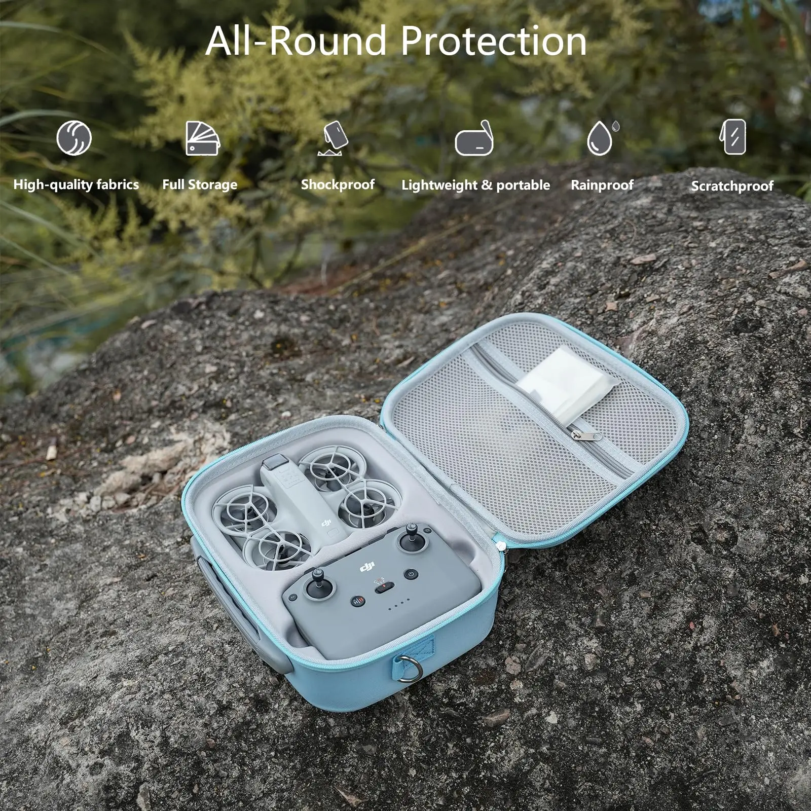 Carrying Case for DJI Neo-Portable PU Protective Storage Bag with YKK Zipper for DJI Neo Fly More Combo,RC-N3 Remote Controller