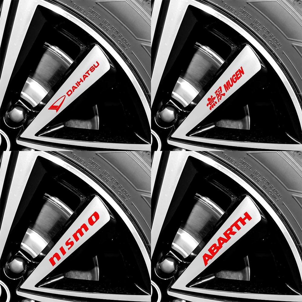 4pcs Reflective Car Styling Wheel Rims Body Stickers Decoration Decals