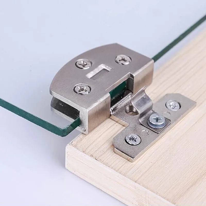 Stainless Steel Door Hinge Clamps Wine Cabinet Bread Cabinet Cupboard Gate Clip for 5-9mm