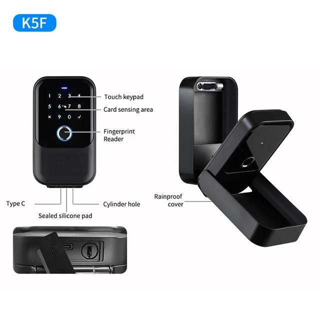 Key Safe TTlock Fingerprint Bluetooth Wifi Digital Key Box App Remote Unlock Wall Mount Security Key Lock Box Safety Box Padlock 5