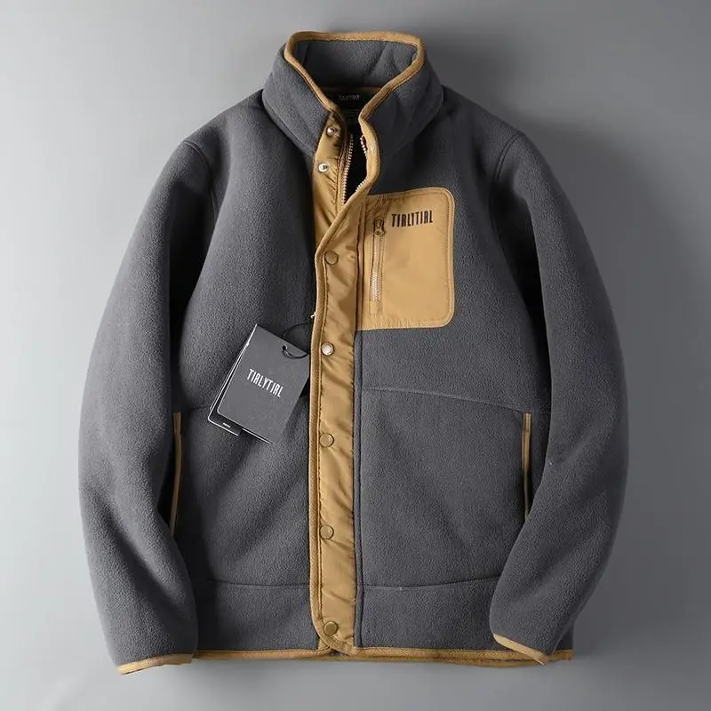 Giacca In Pile Da Uomo In Pile A Doppia Faccia Addensato Autunno E Inverno Coppia Cappotto Casual Con Colletto Alla Coreana All'Aperto