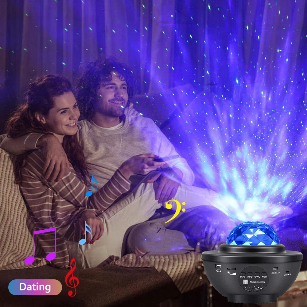 Rodanny Star Galaxy Projector Night Light Bluetooth Music Player Remote Control Timing LED Starry Sky Light Bedroom Decor