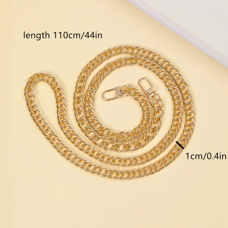 110cm Aluminium Chain Fashion Style With Stainless Lobster Clasp Golden Bag Chain For Diy Bag Accessories Bag Strap Replacement