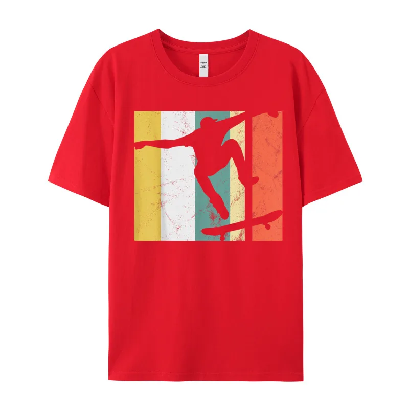Funky Mens T-shirts Skateboarder Skateboard Vintage Skater Gift Funny Tees Premium Cotton Short Sleeve Funny T-shirts Round Neck Skateboarder Skateboard Vintage Skater Gift T-Shirt__900 red