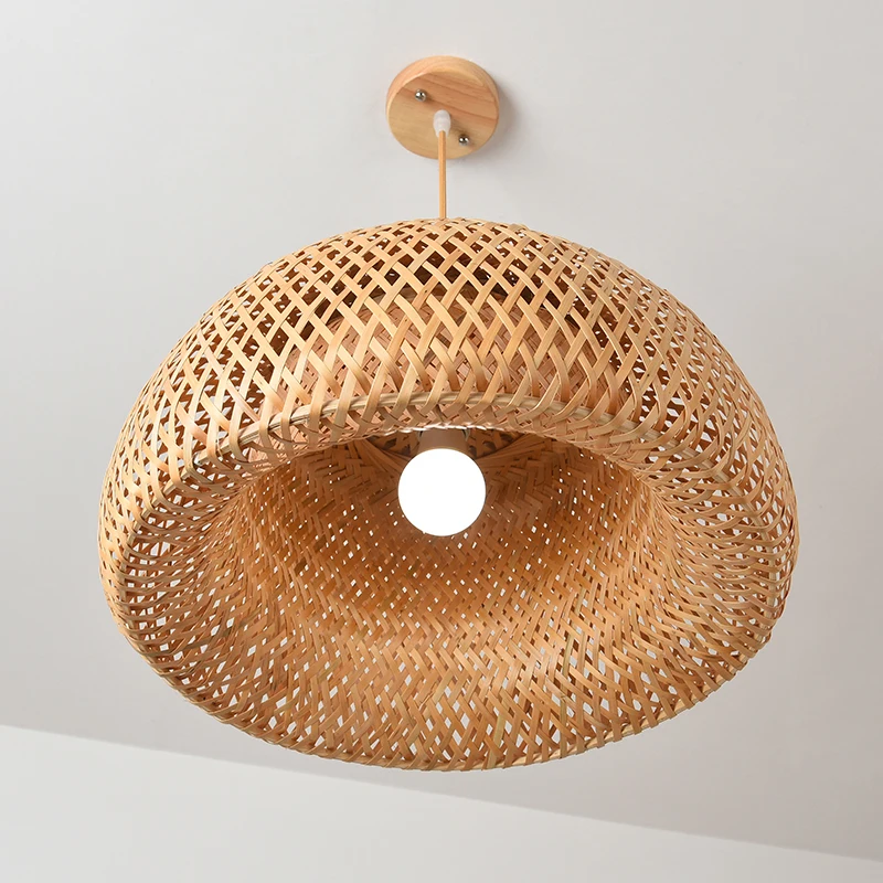 Rattan pendant lights pendant lamp rope pendant lamp Bamboo Lantern Pendant Lamp Hand-Woven Bamboo Lampshades E27 Lighting Fixtures Dining Living Room Decor
