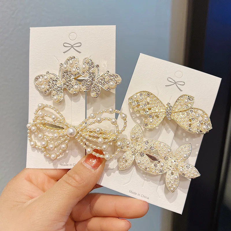 

Korean Style Girl Bow Hair Clip Lady Side Clip Pearl Flower Hair Clip Broken Bangs Clip Duck Beak Clip Hair Clip Hair Accessory