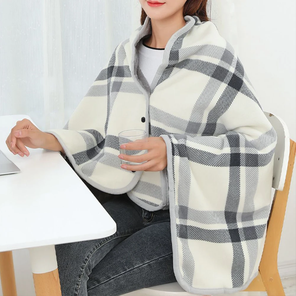 Wearable USB Electric Heated Blanket 3 Heating Levels Fleece Heated Blanket Portable Body Warmer for Home Office
