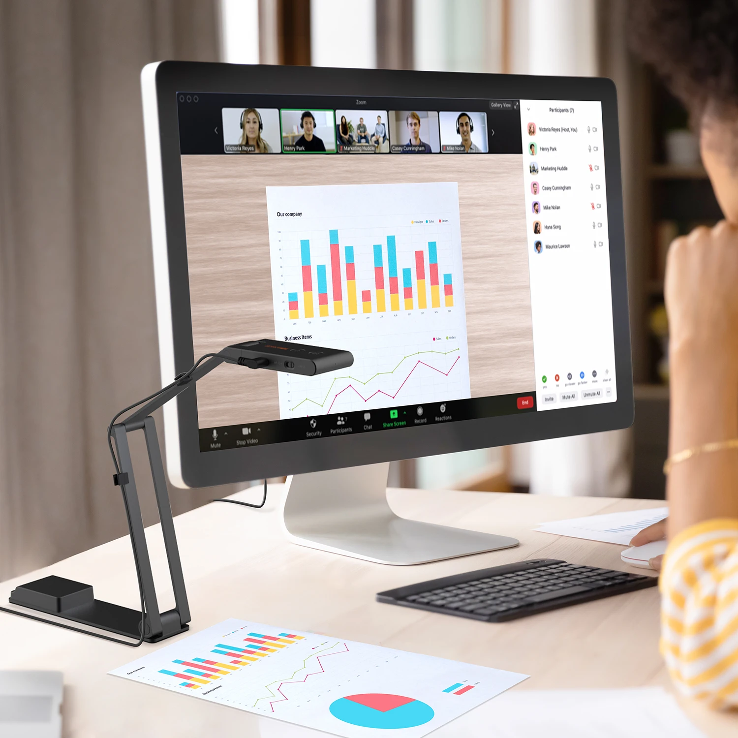 4K Ultra HD Document Camera with AI Noise Reduction