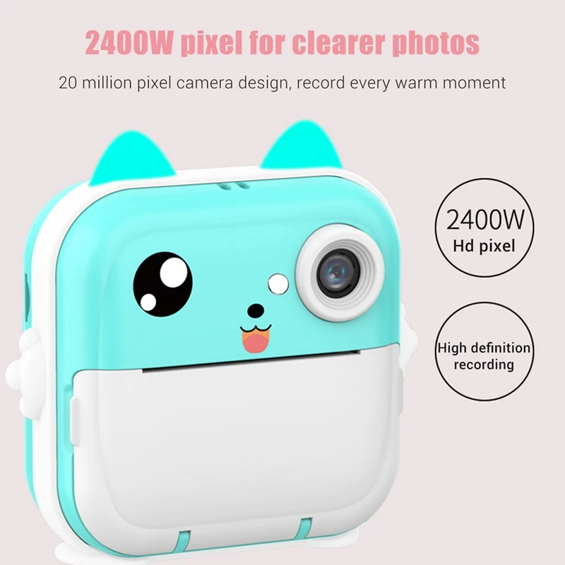 T84C-16G Memory Children Mini Camera HD Digital Photography Camera Instant Print For Girl Christmas Gift