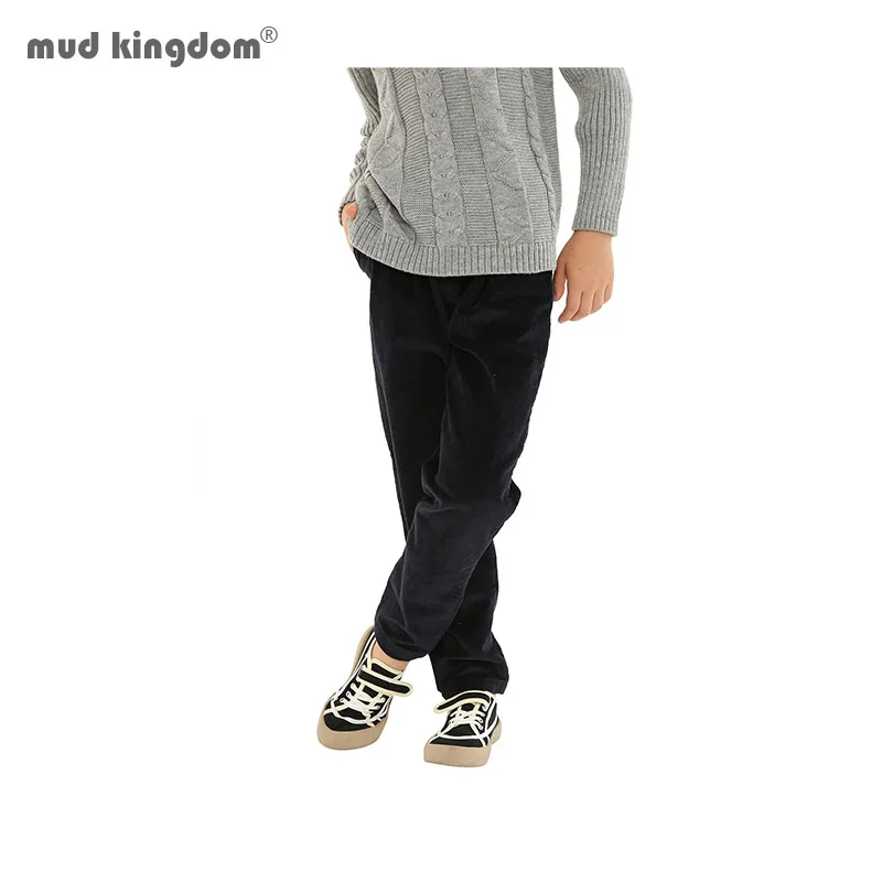 

Mudkingdom Corduroy Boys Girls Pants Plain Elastic Waist for Kids Clothes Cotton Solid Pocket Children Clothing Spring Autumn