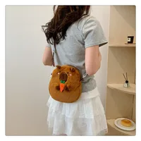 Large Capacity Capybara Plush Shoulder Bag Cartoon Capybara Handbag Unisex Capybara Handbag - Image 5