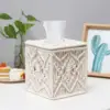 Hand Knitted Cotton Tissue Box Cover Decorative Tissue Holder Napkins Box for Living Room Home Decoration 2