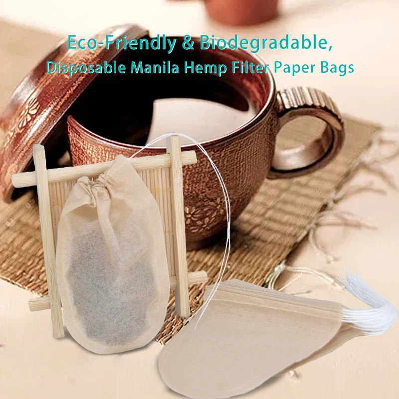 U Shape Coffee Bags With Art Bottom Personalize Label Tea Filters Per 50Pcs Packed in A Gift Box