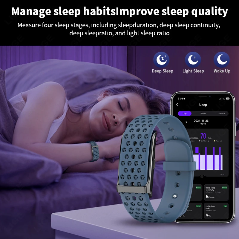 LIGE No Screen Smart Bracelet Heart Rate Blood Pressure Sleep Monitor Pedometer Sports Fitness Tracker Men Women Smartwatch 2025 4