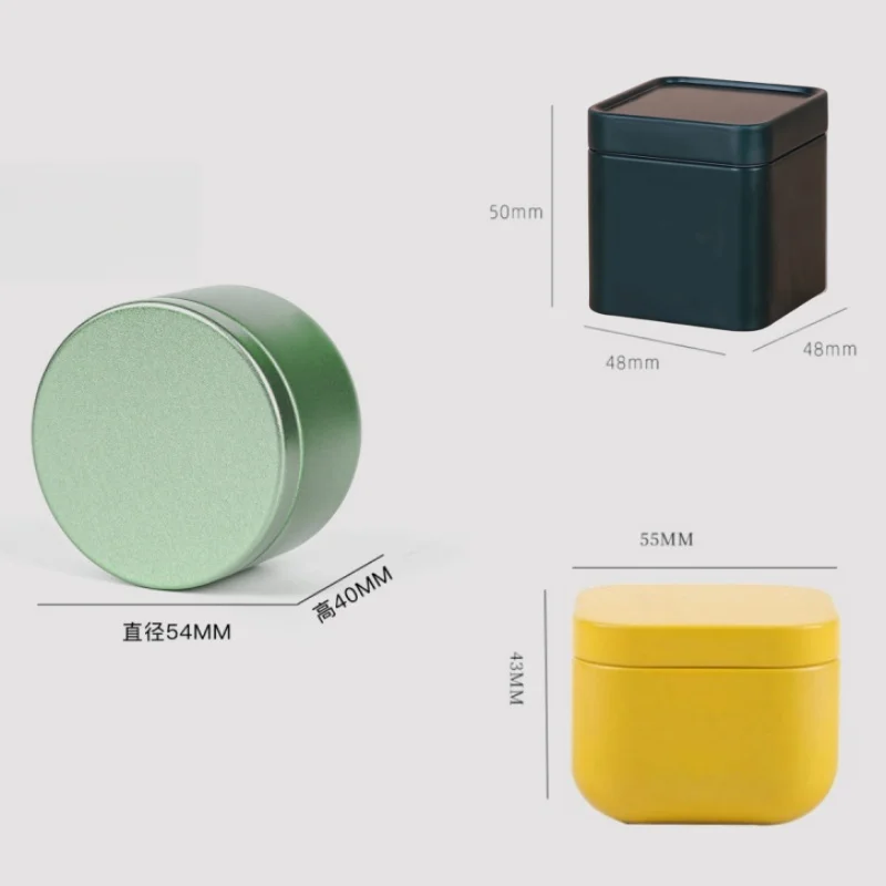 Portable Solid Color Mini Tin Box Tea Sealed Jar Packing Box Jewelry Candy Small Storage Can Coin Earring Headphones Gift Case