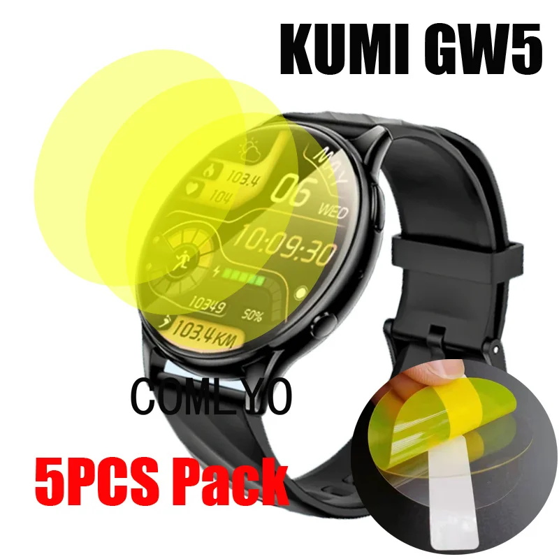 

5PCS Pack For KUMI GW5 Smart watch Screen Protector Soft Film Ultra Thin Cover HD TPU Scratch Resistant