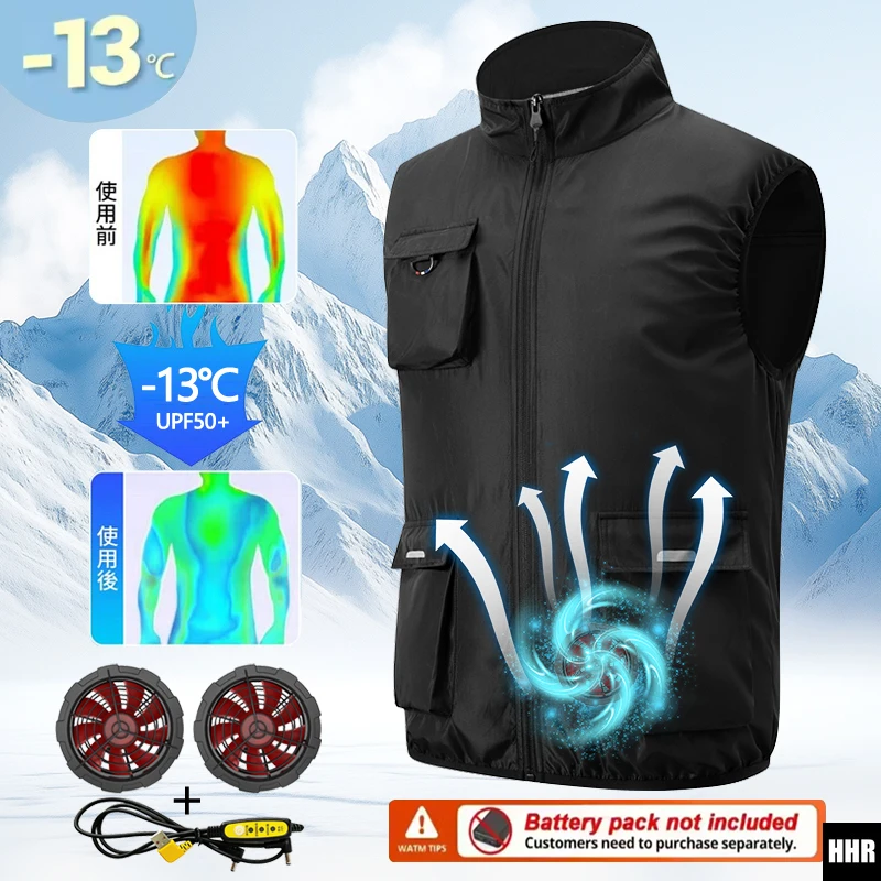  slider image of Summer Cooling Fan Vest,