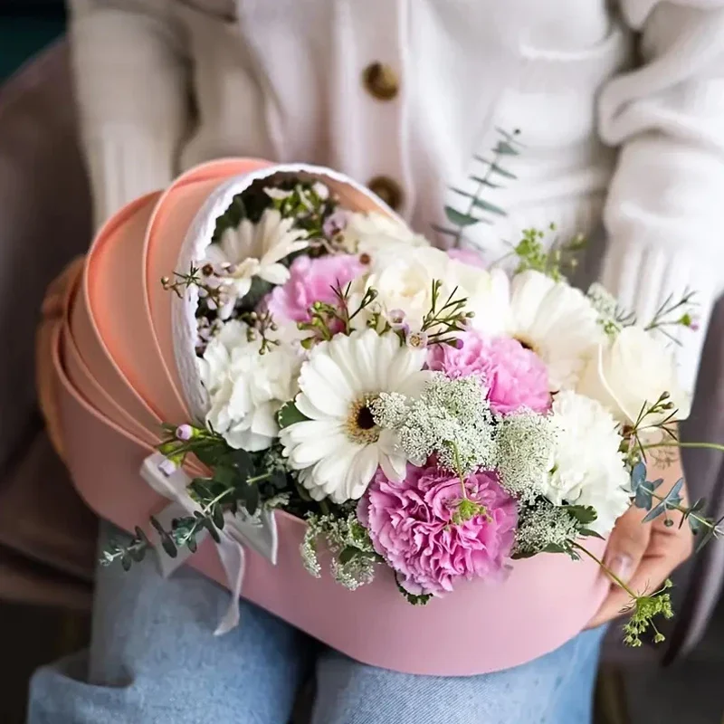 شريطة من الدانتيل صندوق زهور مهد الطفل على شكل صندوق زهور القوس هدية تشكيلة زهور سلة زهرة صناديق التعبئة ديكور حفلات الزفاف