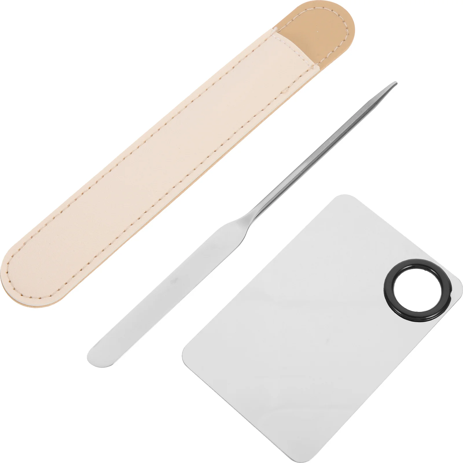 

1 Set Makeup Mixing Palette Stainless Steel Mixing Tray with Spatula for Foundation Nail