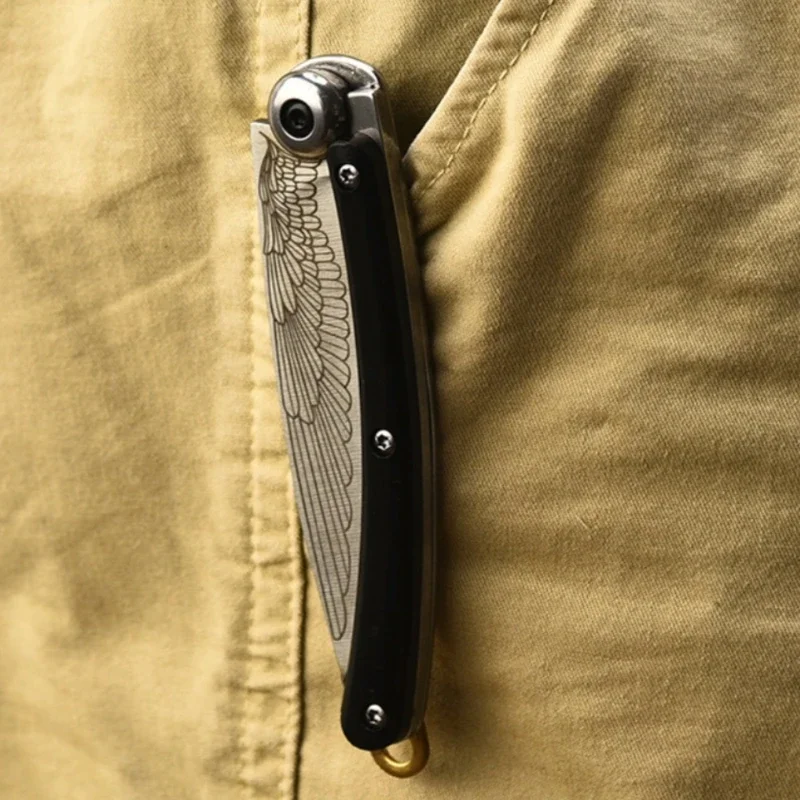 Outdoor Portable Folding Knife, Stainless Steel Blade, Keychain, Pendant, Travel Camping Tools, Holiday Gifts 5