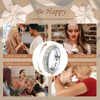 2025 New Rotatable Rotated Women Rings Stainless Steel Daisy Sunflower Anti Stress Ring for Girls Boho Fashion Jewelry Gift - Image 3