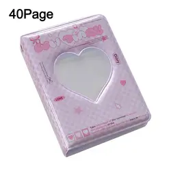 Compact 64-Pocket Photo Album and Organizer for Pictures, Stamps, Tickets, and Cards (Pink)