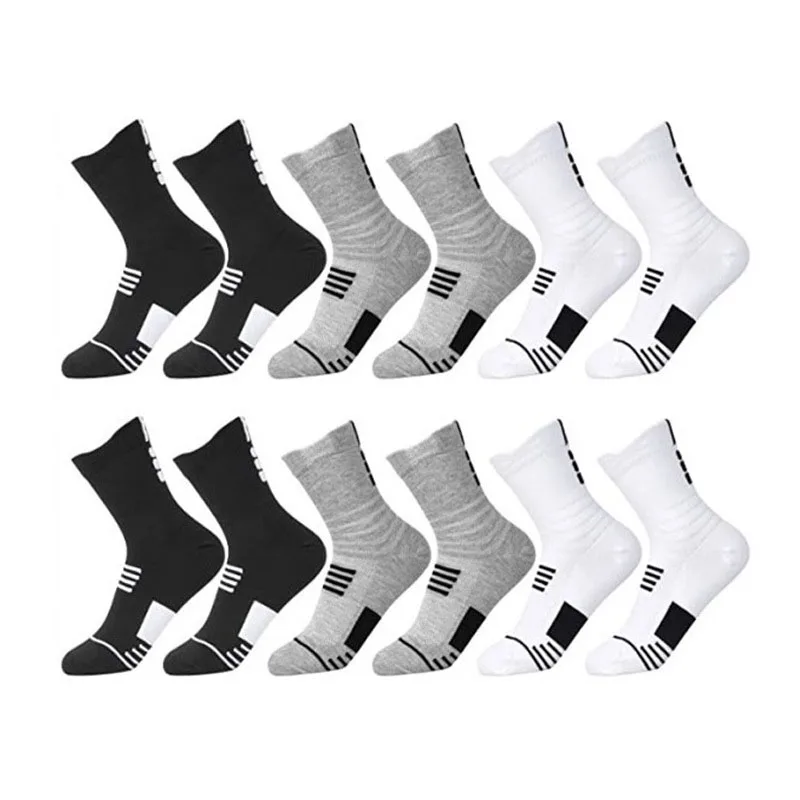 

6 Pairs Men's Basketball Running Socks High Quality Spring Autumn Comfort Breathable Wear Resistance Deodorization Sports Socks