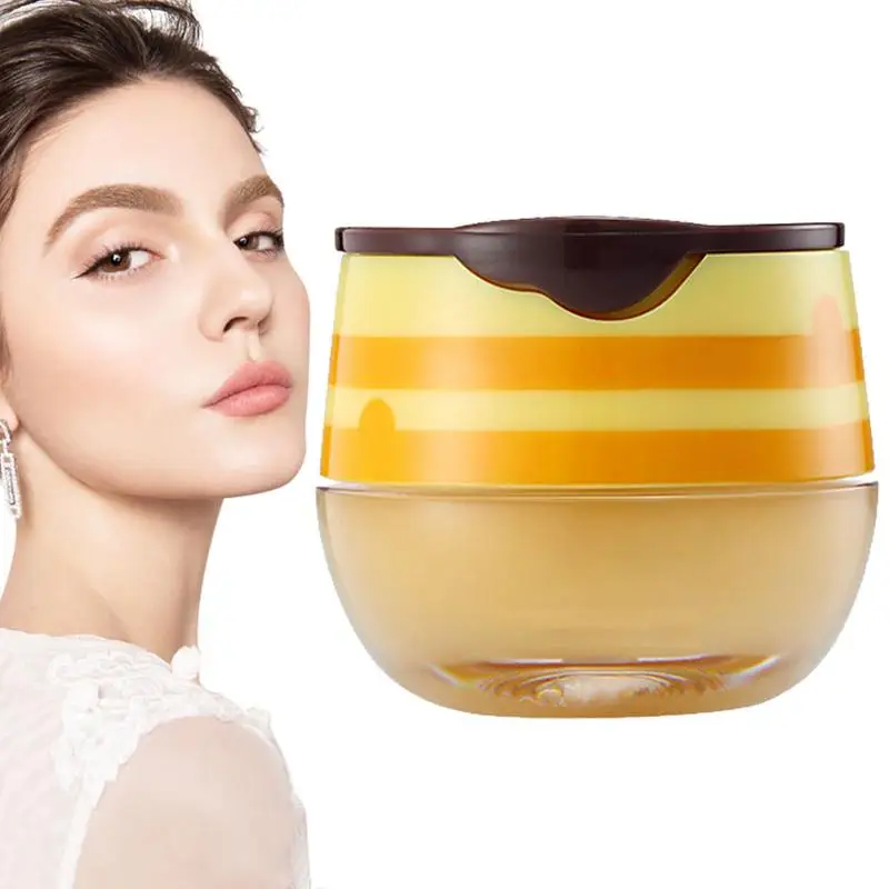 

Бальзам для губ Honey в кастрюле, деликатная медовая пленка для губ с кисточкой для губ, увлажняющая баночка для губ, против сухого выцветания, для губ