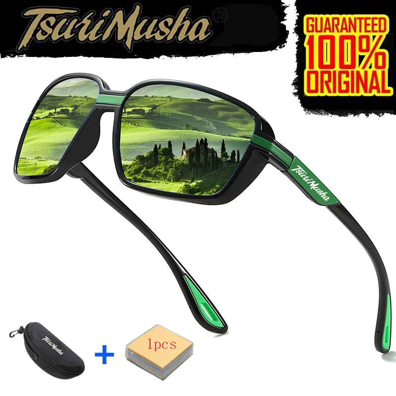 Polarized Fishing Sunglasses Tsurimusha Polarized Fishing Sunglasses Glasses Outdoor Goggles Camping Hiking Driving Sun Glasses UV400 Sports Eyewear With Box