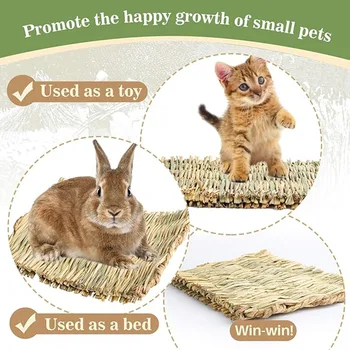 Natural Woven Hay Pet Chew Mat 1