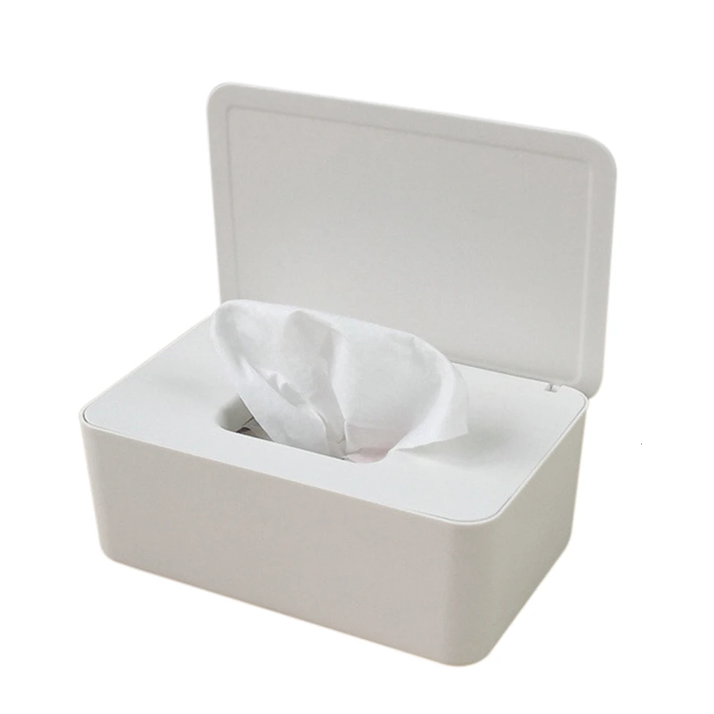 Wet Tissue Box Desktop Seal Baby Wipes Paper Storage Box Household Plastic Dust-proof With Lid Tissue Box For Home Office Decor 5