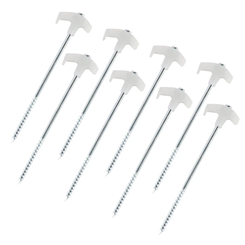 4/8/10Pcs Florescent Camping Tent Pegs Outdoor Ground Nails Long Screw Stakes