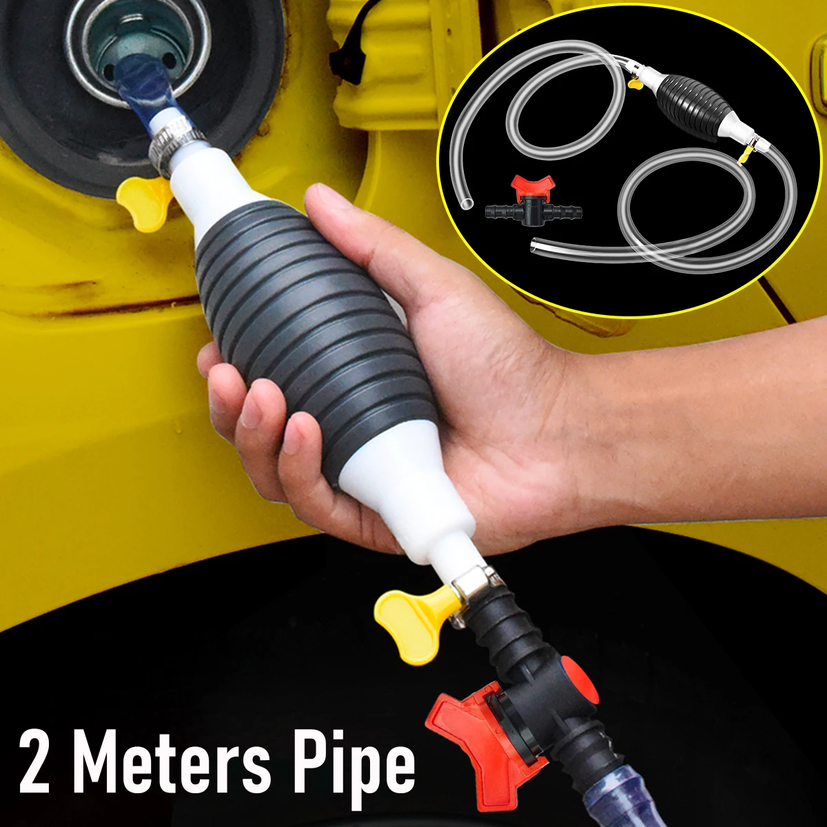 Hand Fuel Pump Car Oil Tank Sucker Oil Transfer Fuel Pump Pipe Petrol