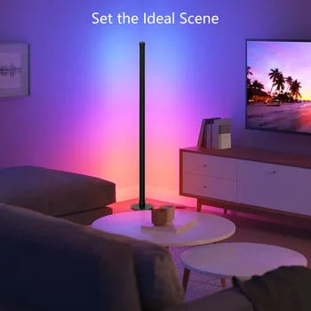 LED Smart Corner Floor Lamp Tuya WIFI Bluetooth Standing RGB Ambient Light Game Room Wall Decor Work with Alexa Google Assistant 6