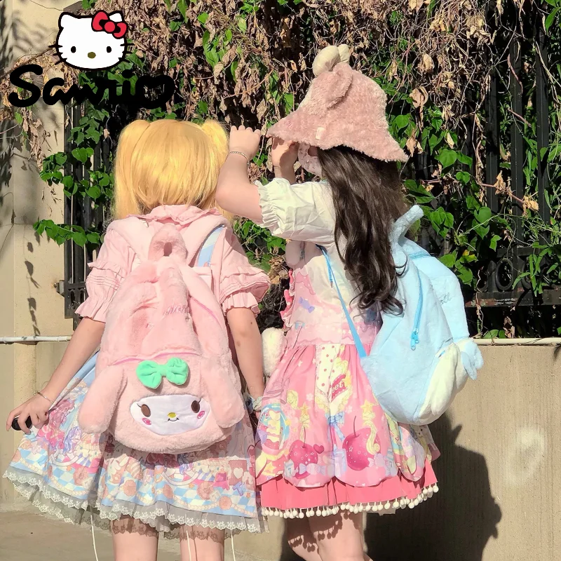 

Милый школьный рюкзак Sanrio Cinnamoroll, большой школьный ранец с памятью для учеников, универсальная милая сумка для девочек старшей школы и компьютера, подарки
