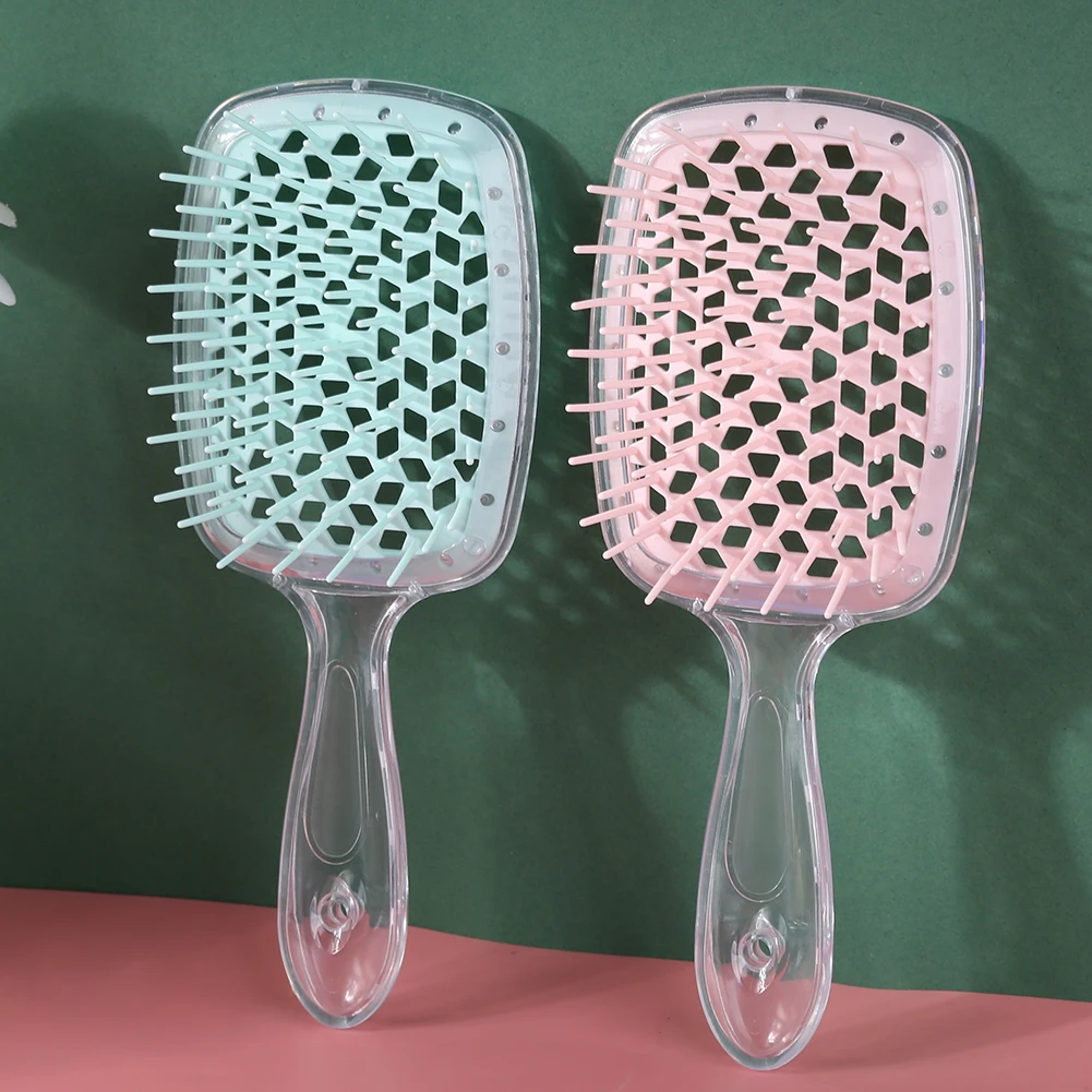 Scalp Massage Air Cushion Comb Wet Dry Hair Detangling Hollow Brush Salon Tool