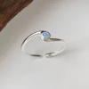 Bague Girlbible en argent sterling 925 pour femme, couple, minimaliste, faite à la main, rétro, avec pierre noire, bijoux de fête, cadeau, anti-allergie