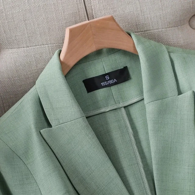 2022 Summer Solid Color elegancka zielona marynarka w stylu Casual, cienka kurtka damska koreański styl V-neck damski garnitur oficjalny płaszcz 6
