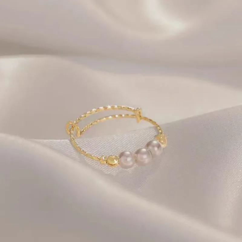 Silver Color Slim Imitation Pearl Rings for Women New Trend Statement Circle Ring Party Jewelry Accessories