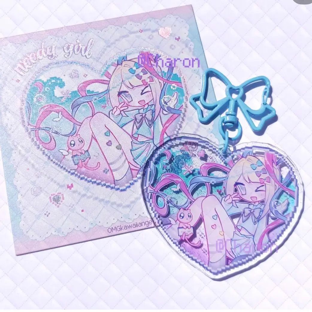 NEEDY GIRL OVERDOSE Pendant KAngel Acrylic Heart Type Keychain
