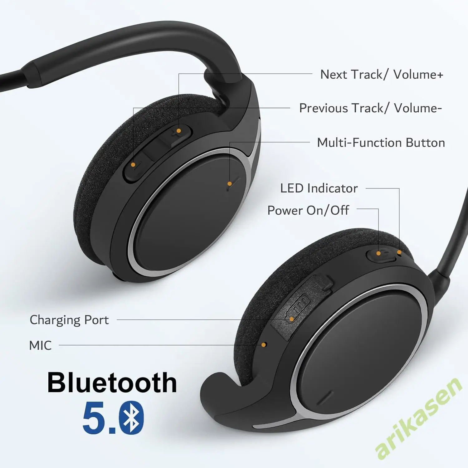 Over Ear Wireless Bluetooth Headsets Sport Headphones with - Main Image