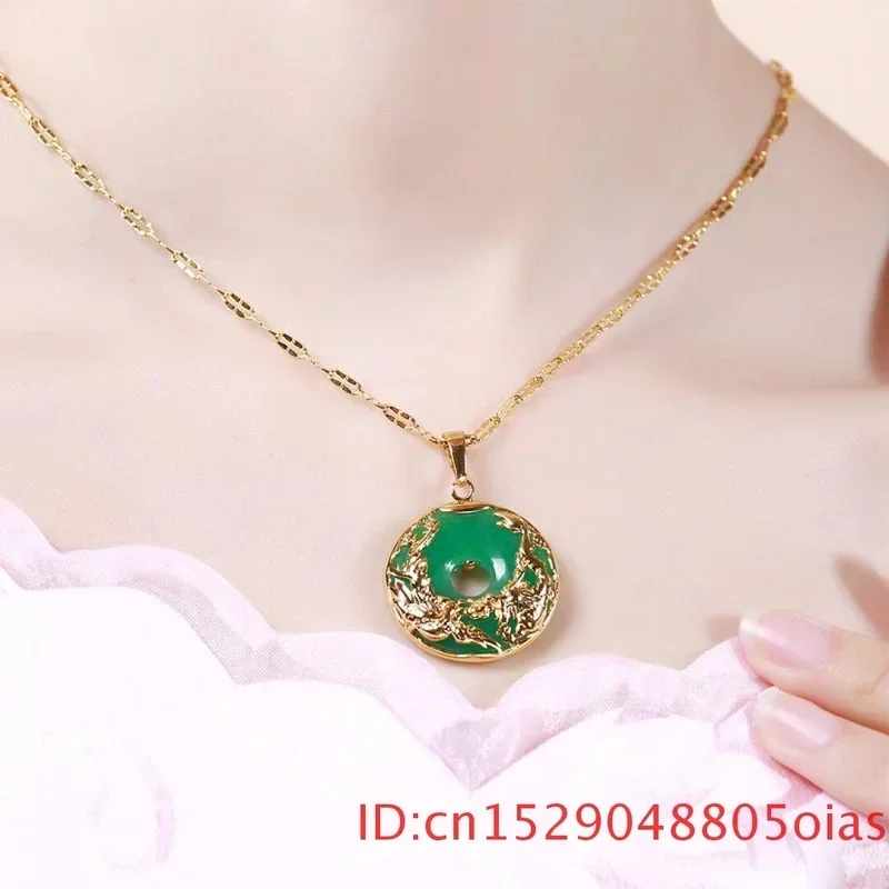Natural Green Jade Phoenix Pendant – Hand-Carved Stone Jewelry, Animal Theme 1 thumbnail image