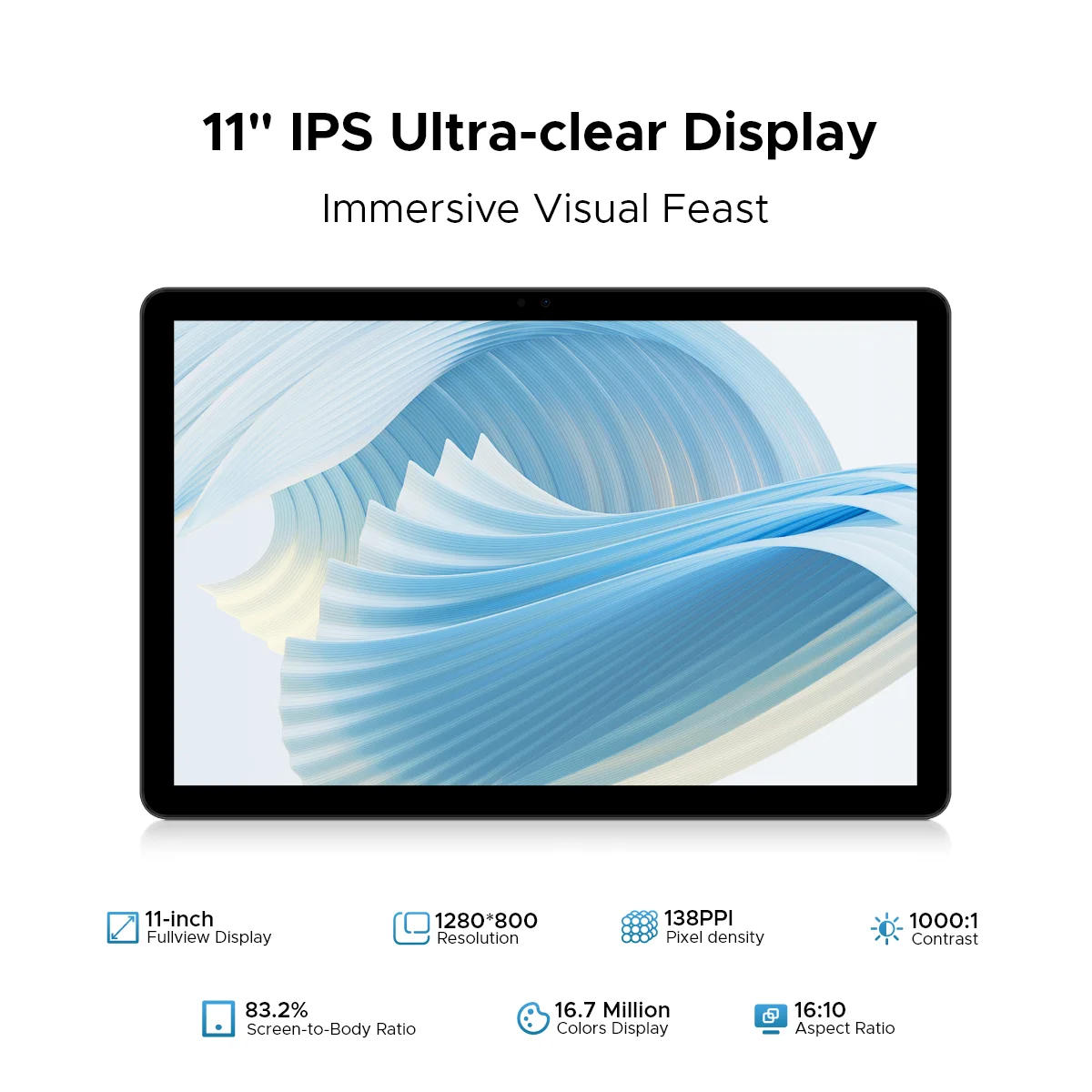 DOOGEE U11 Android 15 Tablet 11" Ultra-clear 90Hz Display 16GB(4+12) 128GB 8580mAh Battery Unisoc T606 octa-core Dual Speaker 4